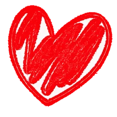 Coeur rouge esquissé sur fond transparent (1)